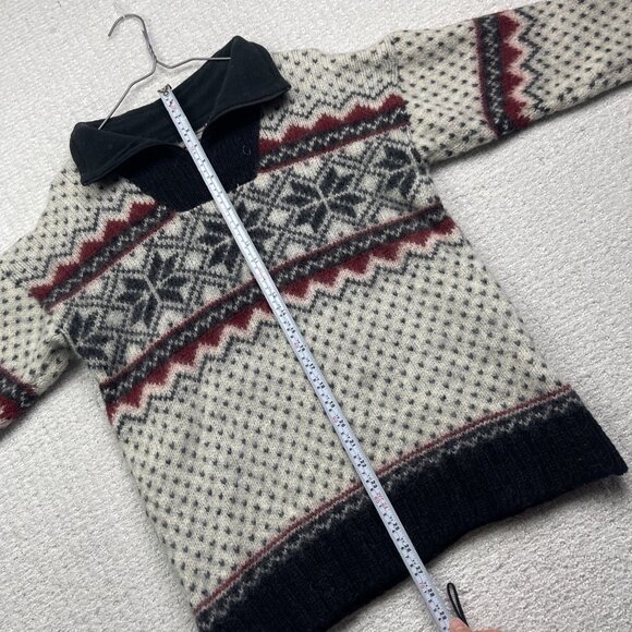 VTG Alma Men Nordic 100% Wool Pullover Sweater 1/4 Zip hand Made in Nepal Read - Picture 8 of 14